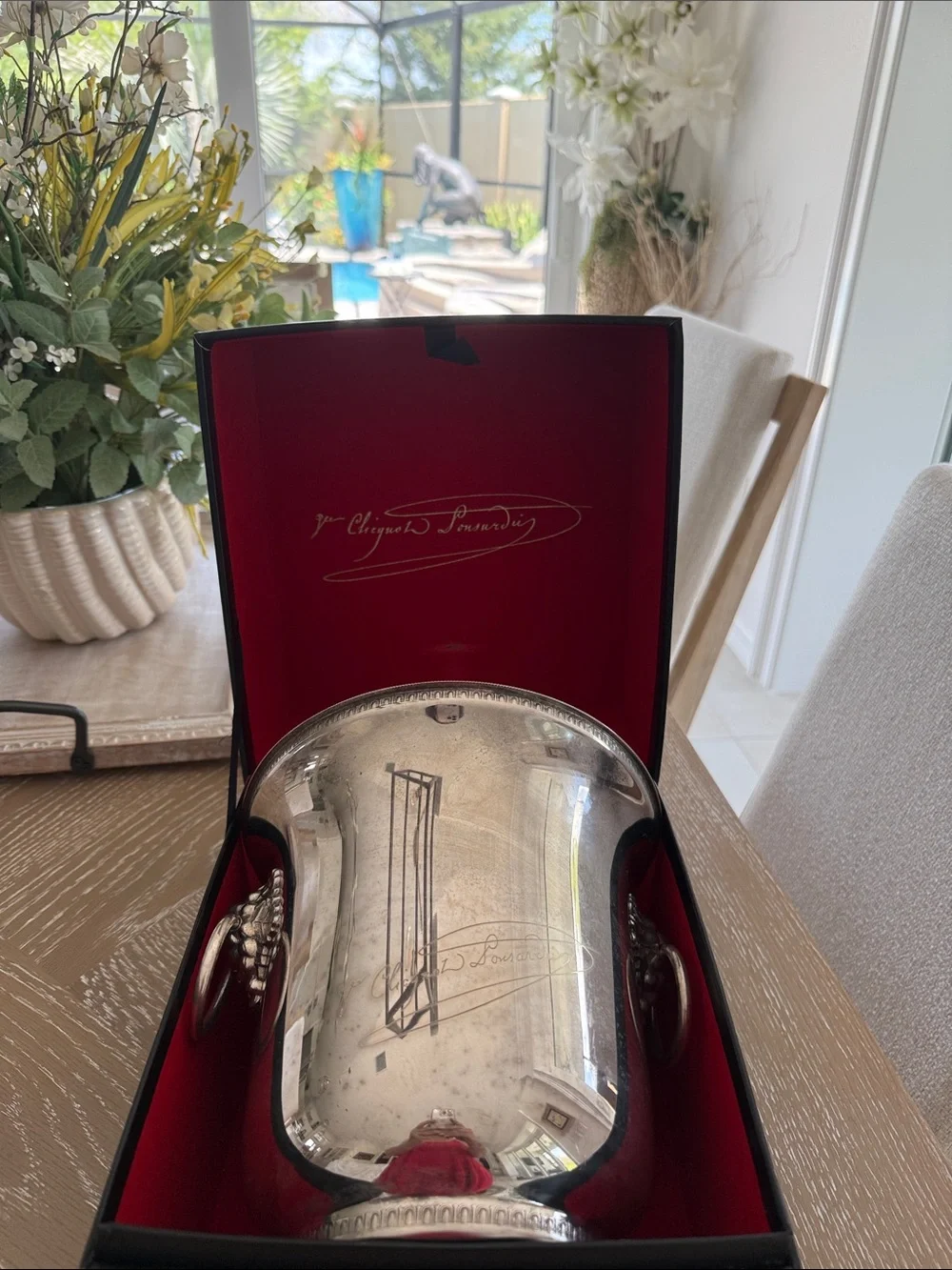 Vintage signed Veuve Clicquot Ponsardin Champagne Bucket • Silver-plated metal
